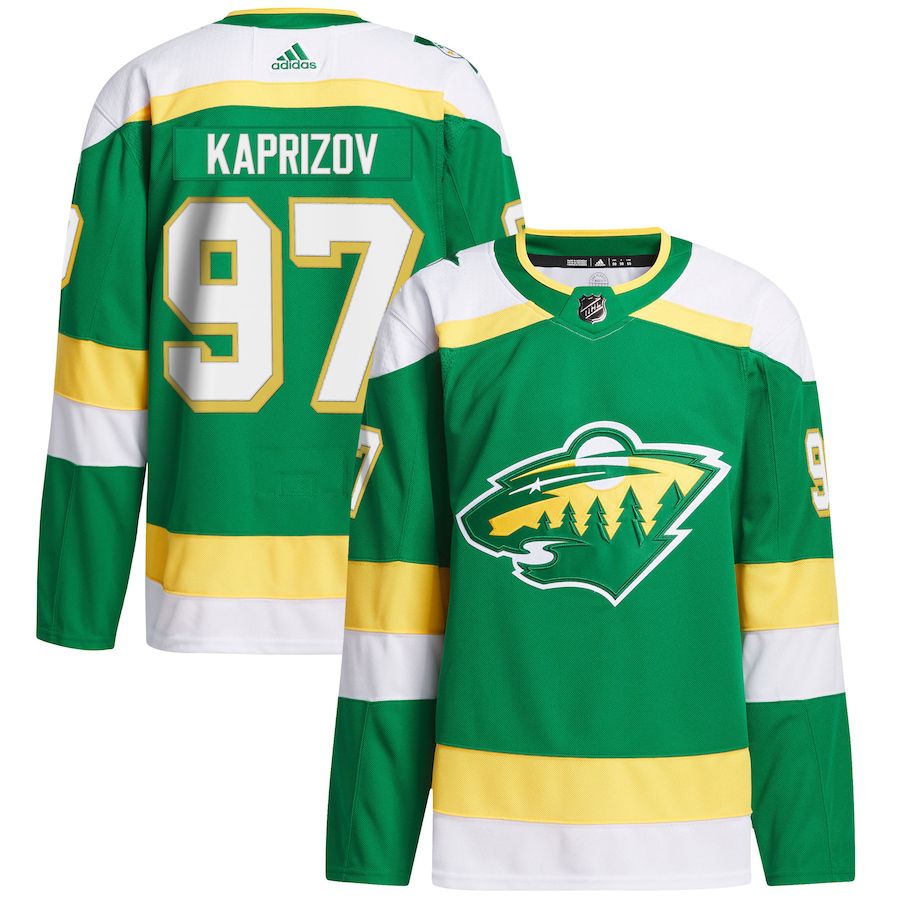 Men Minnesota Wild #97 Kirill Kaprizov adidas Green 2023-24 Alternate Primegreen Authentic Player NHL Jersey->customized nhl jersey->Custom Jersey